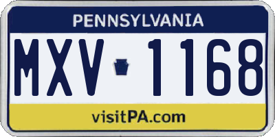 PA license plate MXV1168