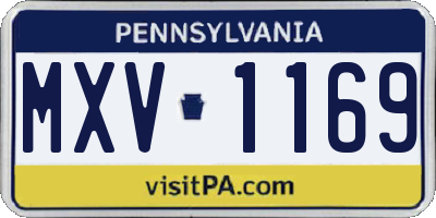 PA license plate MXV1169