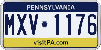 PA license plate MXV1176