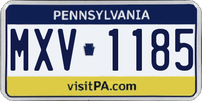 PA license plate MXV1185