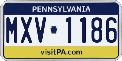 PA license plate MXV1186
