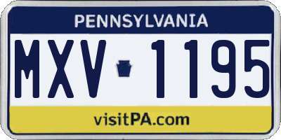 PA license plate MXV1195
