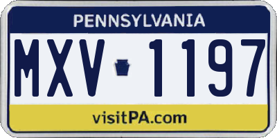 PA license plate MXV1197