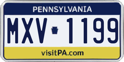 PA license plate MXV1199