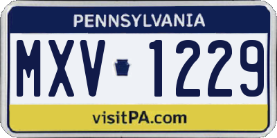 PA license plate MXV1229