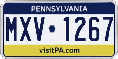 PA license plate MXV1267