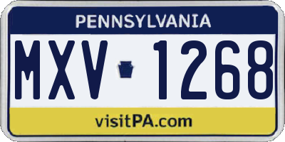 PA license plate MXV1268