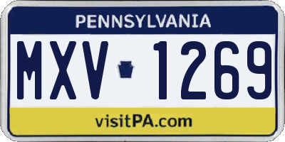 PA license plate MXV1269