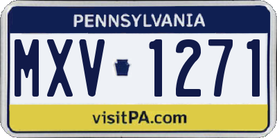 PA license plate MXV1271