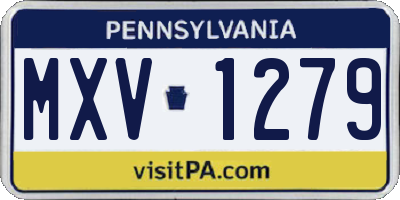 PA license plate MXV1279