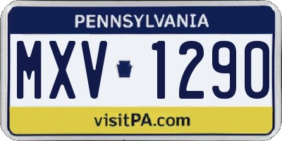 PA license plate MXV1290