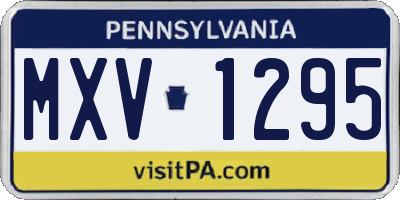 PA license plate MXV1295