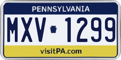 PA license plate MXV1299