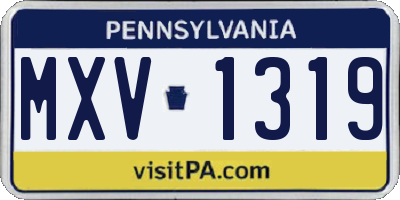PA license plate MXV1319