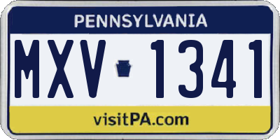 PA license plate MXV1341