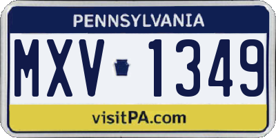 PA license plate MXV1349