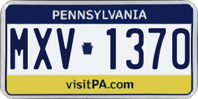 PA license plate MXV1370