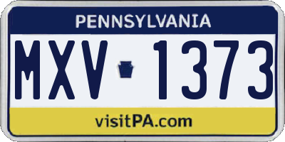 PA license plate MXV1373