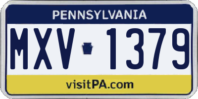 PA license plate MXV1379