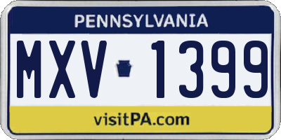PA license plate MXV1399