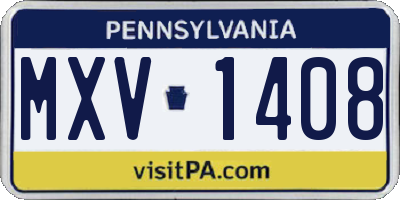 PA license plate MXV1408