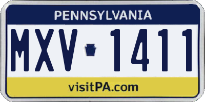 PA license plate MXV1411