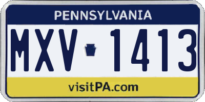 PA license plate MXV1413