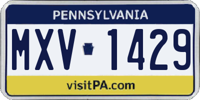 PA license plate MXV1429