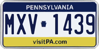 PA license plate MXV1439