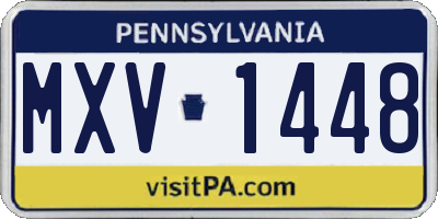 PA license plate MXV1448
