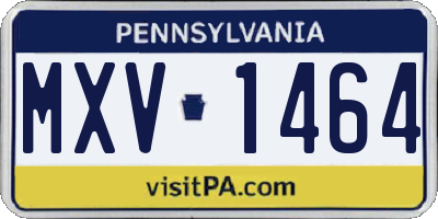 PA license plate MXV1464