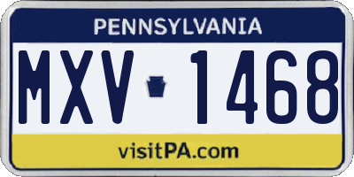 PA license plate MXV1468