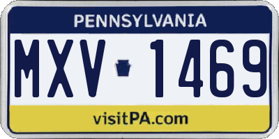 PA license plate MXV1469