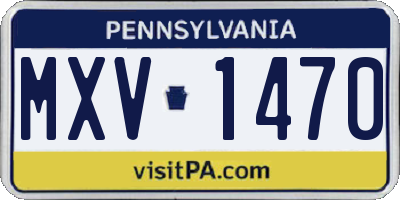 PA license plate MXV1470