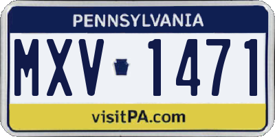 PA license plate MXV1471