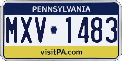 PA license plate MXV1483