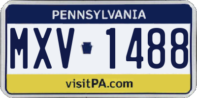 PA license plate MXV1488