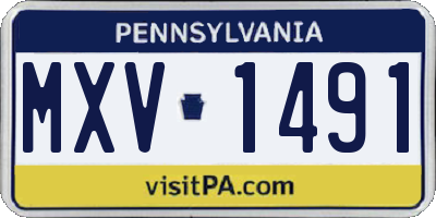 PA license plate MXV1491