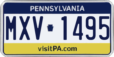 PA license plate MXV1495