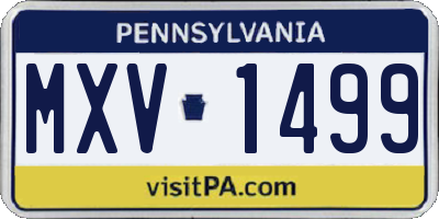 PA license plate MXV1499