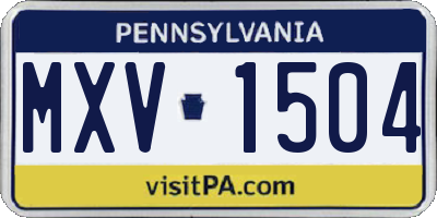 PA license plate MXV1504