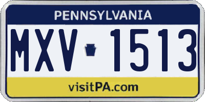 PA license plate MXV1513