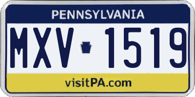 PA license plate MXV1519