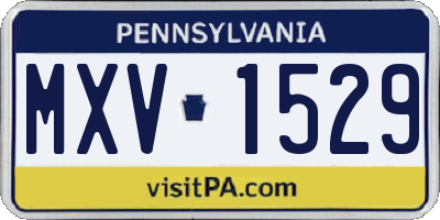 PA license plate MXV1529