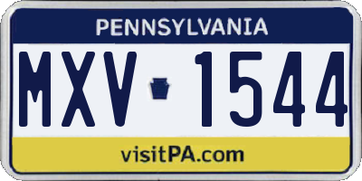 PA license plate MXV1544