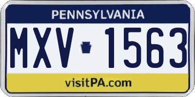 PA license plate MXV1563