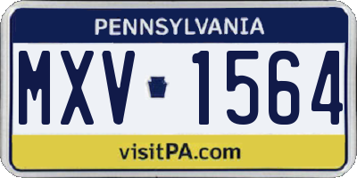 PA license plate MXV1564