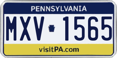 PA license plate MXV1565