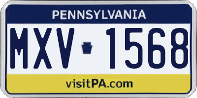 PA license plate MXV1568