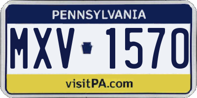 PA license plate MXV1570